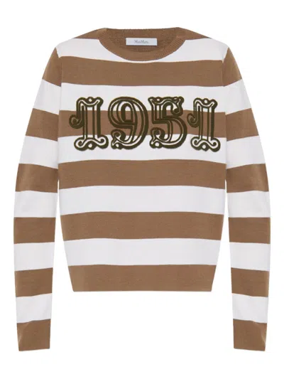 Max Mara Striped Wool Sweater In Multi