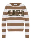 Max Mara Sleeveless Crew Neck Top With Embroidered Detail In Brown
