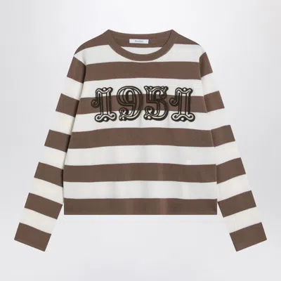 MAX MARA MAX MARA  STRIPED WOOL SWEATER WITH EMBROIDERY