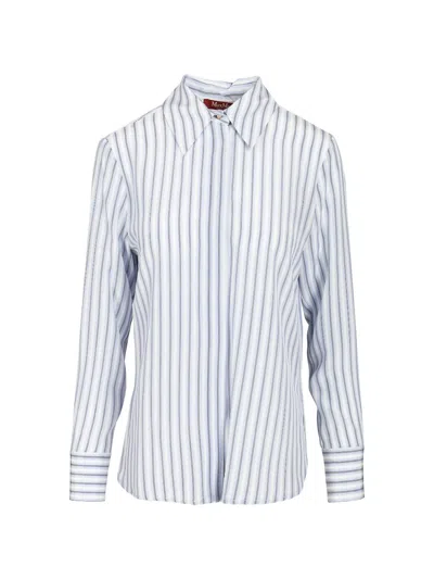 Max Mara Striped-pattern Shirt In Blue