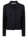 Max Mara Structured Black Jacket With Classic Collar In Blue
