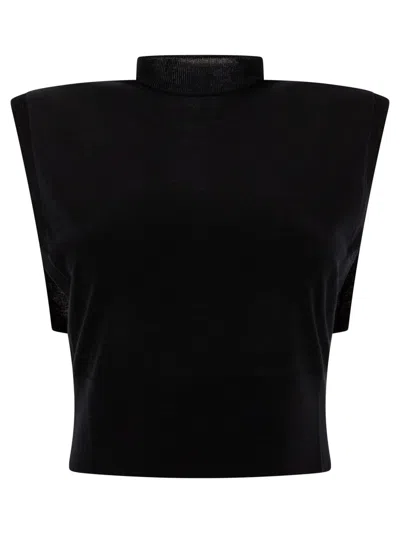 Max Mara Structured Black Knitwear With High Neckline