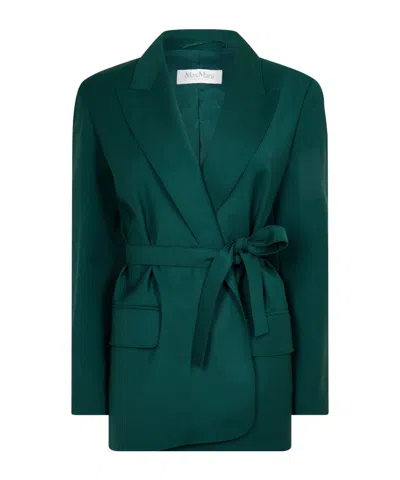 Max Mara Structured Blazer In Green