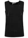 Max Mara Structured Cut-out Black Top In Black