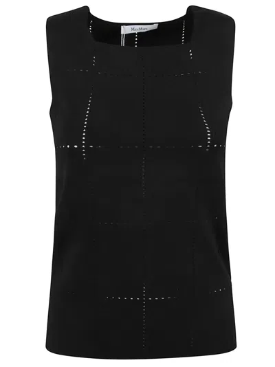 Max Mara Structured Cut-out Black Top