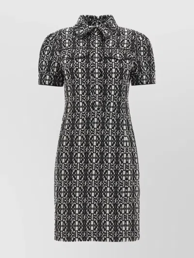 MAX MARA STRUCTURED GEOMETRIC MINI DRESS WITH TEXTURED FABRIC