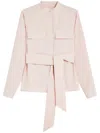 Max Mara Structured Jacket With Belted Waist In Pink