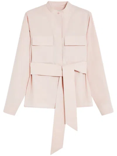 Max Mara Structured Jacket With Belted Waist In Pink