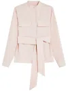 Max Mara Structured Jacket With Belted Waist In Pink