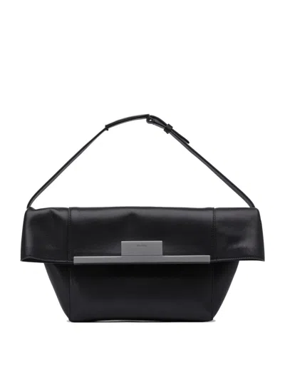 Max Mara Structured Leather Crossbody Bag In Black