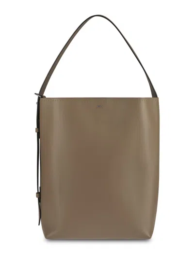 Max Mara Structured Shoulder Bag With Modern Aesthetic In Brown