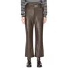 Max Mara Struzzo Faux Leather Pants In Dark Brown