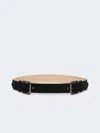 Max Mara Studded Leather Belt In Dark Grey