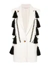 Max Mara Waistcoat With Tassel Embellishments And Notched Lapel In White