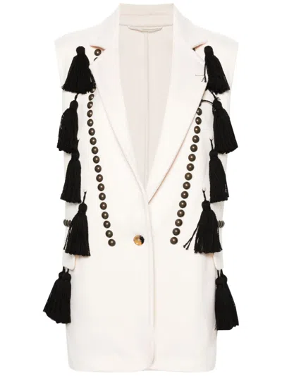 Max Mara Studded Wool Vest In White