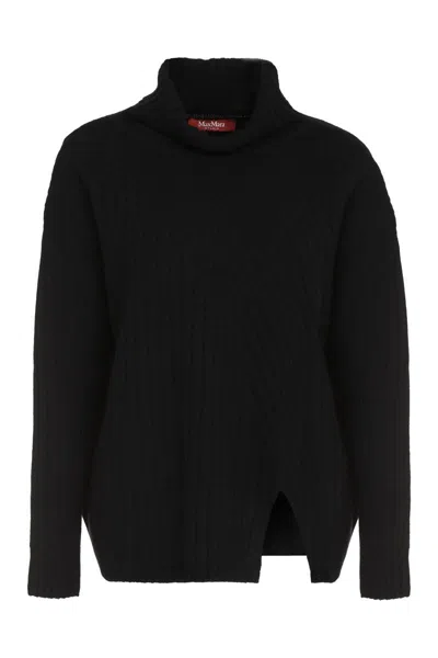 Max Mara Studio Abile Wool And Cashmere Sweater In Black