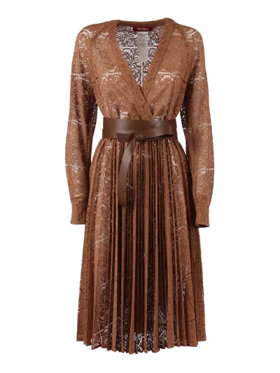 Max Mara Studio Abito + 1 Pezzo Pensile In Brown