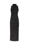 Max Mara Sleeveless Long Sequin Dress In Black