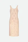 Max Mara Studio Woman Midi Dress Sand Size 14 Cotton, Polyamide In Rosa