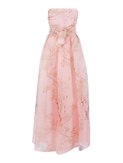Max Mara Dominio Floral-print Dress In Pink