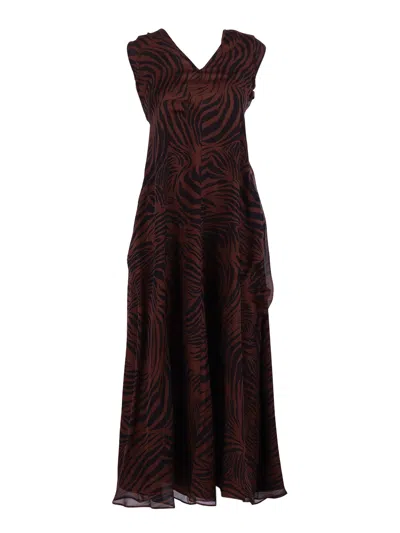 Max Mara Studio Abito Salice In Brown