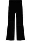 Max Mara Olona Wide Leg Corduroy Effect Jersey Pants In Black