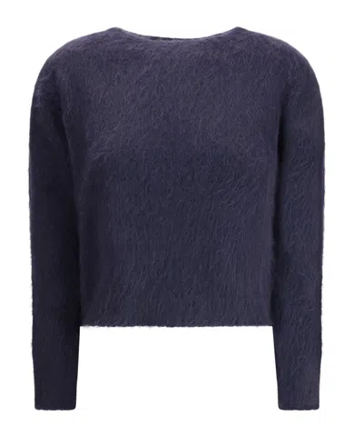 Max Mara Studio Aceto Crewneck Jumper In Blue
