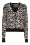 Max Mara Women's Jacquard Knit Cardigan With Leopard Motif