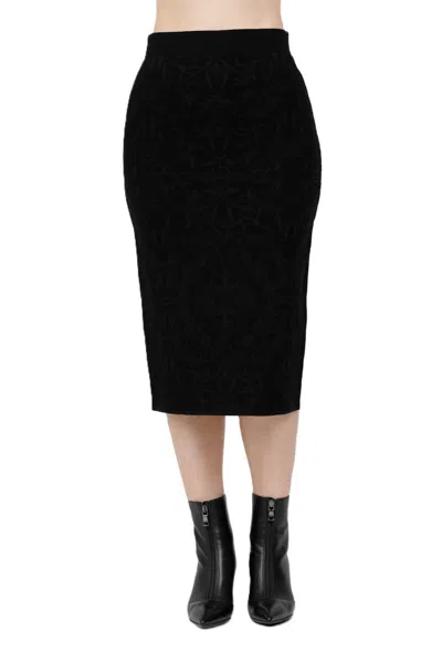 Max Mara Studio Adunco Straight Hem Midi Skirt In Black