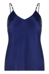 Max Mara Studio Afelio Satin Tank Top In Blue