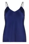 Max Mara Studio Afelio Satin Tank Top In Blue