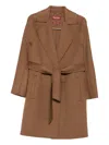 Max Mara Studio Ajaccio Coat In Brown