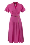 Max Mara Fuchsia Poplin Crossover Dress In Fuchsia