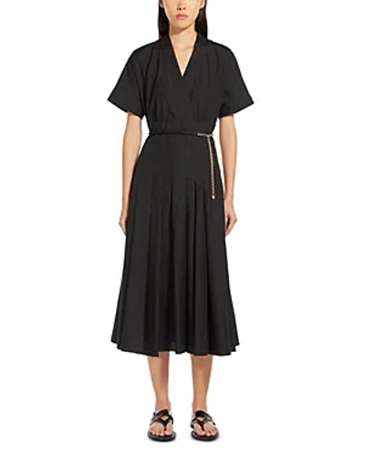 Max Mara Studio Alatri Belted Midi Dress In Black