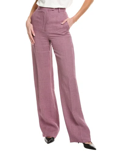 Max Mara Studio Alcano Linen Trouser In Purple