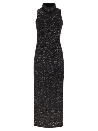 Max Mara Sleeveless Long Sequin Dress In Multi
