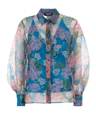 Max Mara Studio Allover Printed Barnaba Shirt In Multi