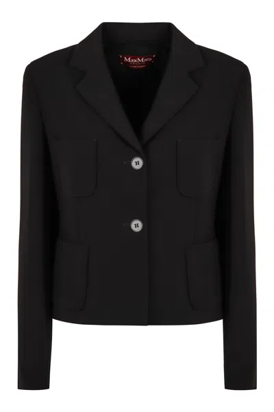 Max Mara Alpino Single-breasted Patch Pocket Jacket In Black
