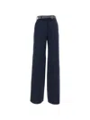 Max Mara Wide Leg Belted Trousers In Blue