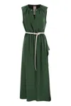 Shop Max Mara Studio Amour - Fluid Cady Dress In Green