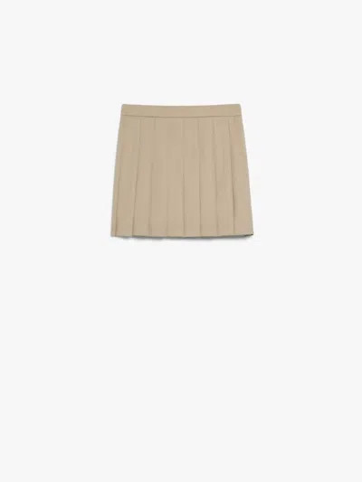 Max Mara Angel Pleated Skirt In Neutral