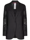 Max Mara Studio Angizia Embroidered Oversized Jacket In Black