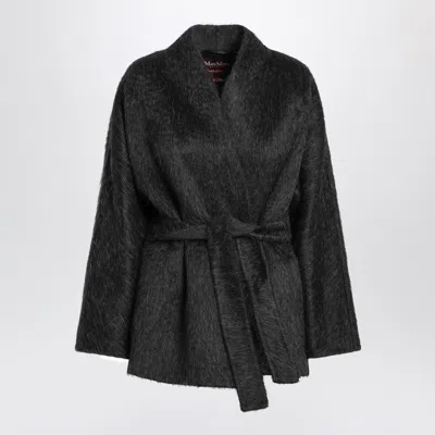 Max Mara Studio Anthracite Cardigan Jacket In And In Multi