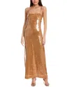 Max Mara Studio Arancio Maxi Dress In Brown