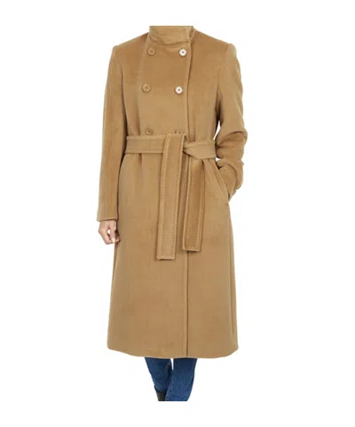 Max Mara Studio Arezzo Double-breasted Belted Coat In Brown