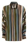 Max Mara Studio Multicolor Striped Silk Shirt In Multi