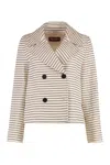 Max Mara Studio Assuan Double-breasted Jacket In Beige