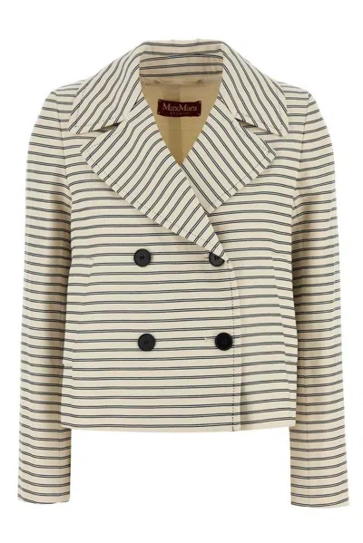 Max Mara Assuan Striped Double-breasted Jacket In Multi