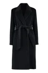 Max Mara Studio Asti Virgin Wool Coat In Black