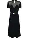 Max Mara Studio Asturie Abito Inserto Tulle In Blue